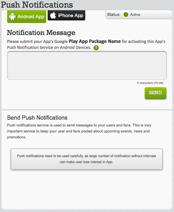 How to send push notifications on Acquaapps Platform?